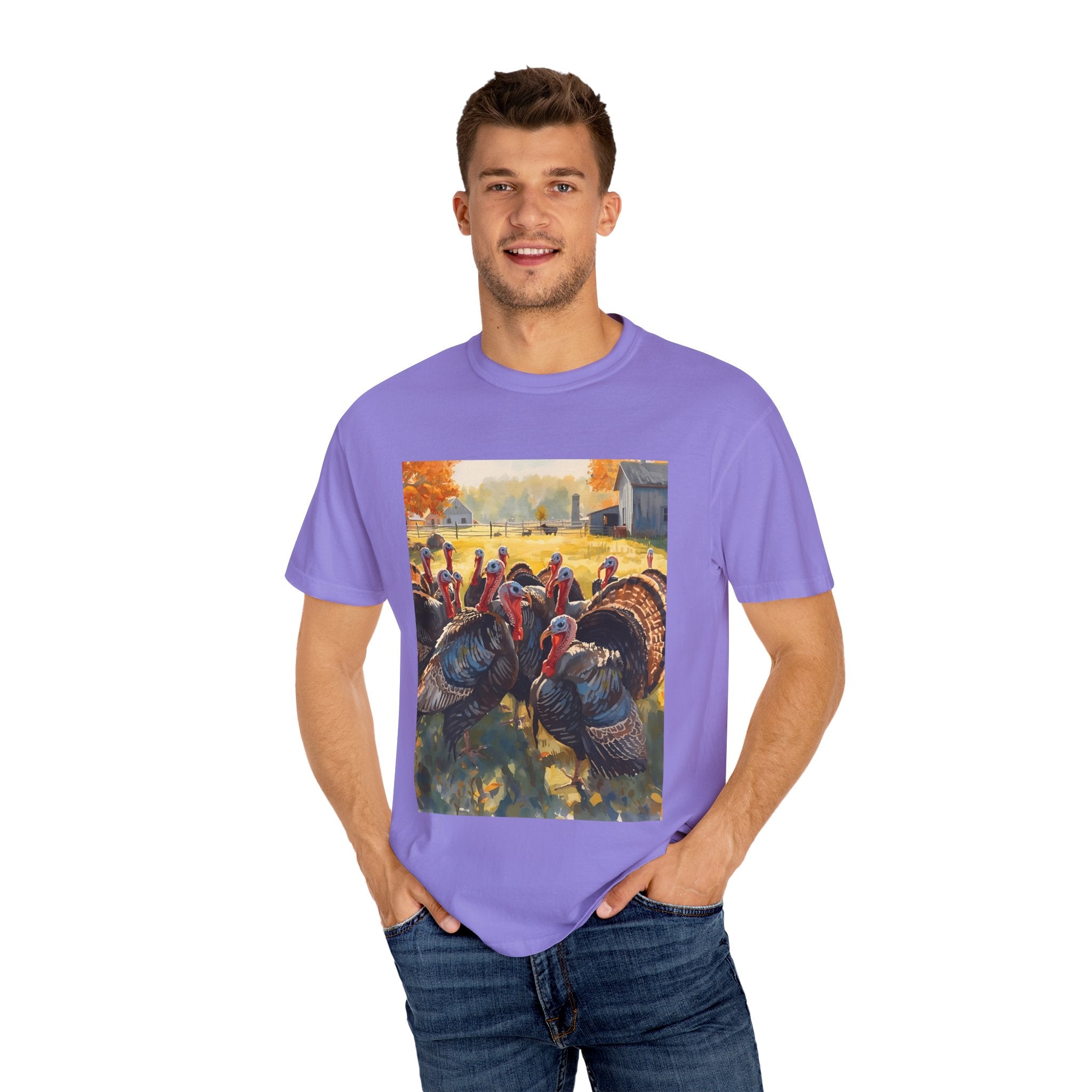 Thanksgiving Turkey T-shirt, Fall Apparel, Unisex Casual Tee, Funny Turkey Shirt, Autumn Wardrobe Essential