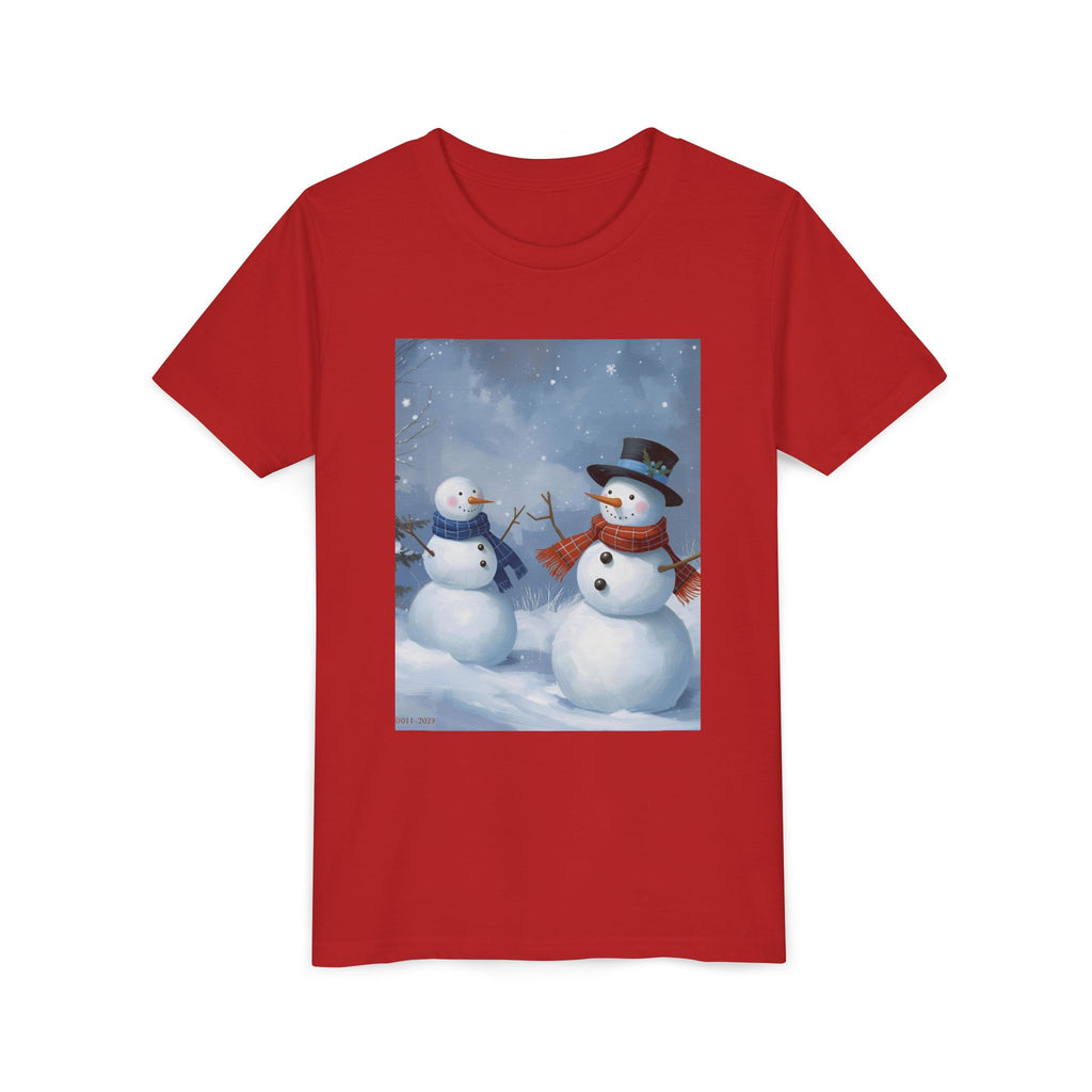 Christmas Snowman Family Youth Short Sleeve Tee