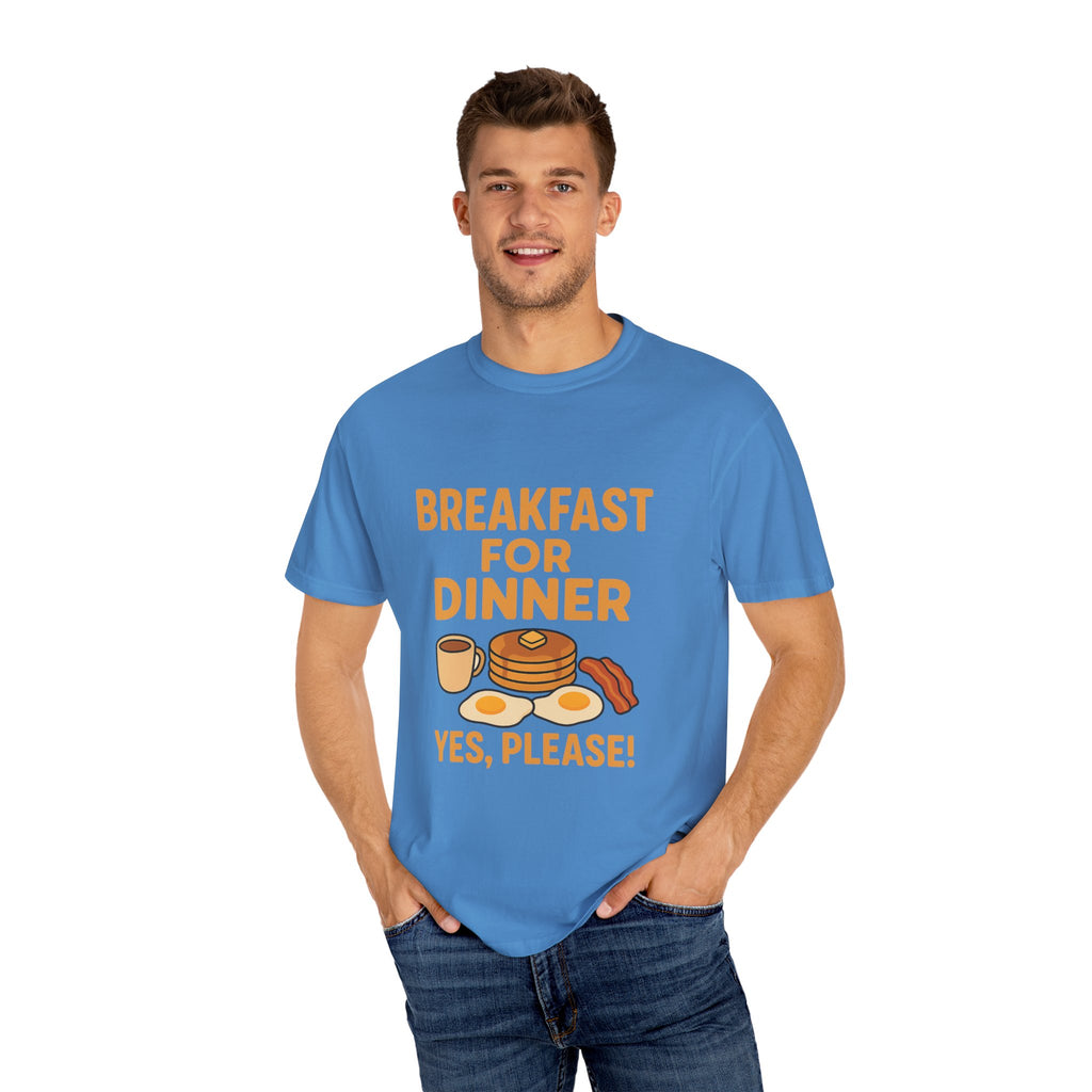 Whimsical Breakfast For Dinner T-Shirt, Foodie Gift, Funny Dinner Shirt, Comfort Wear, Casual Tee for Food Lovers
