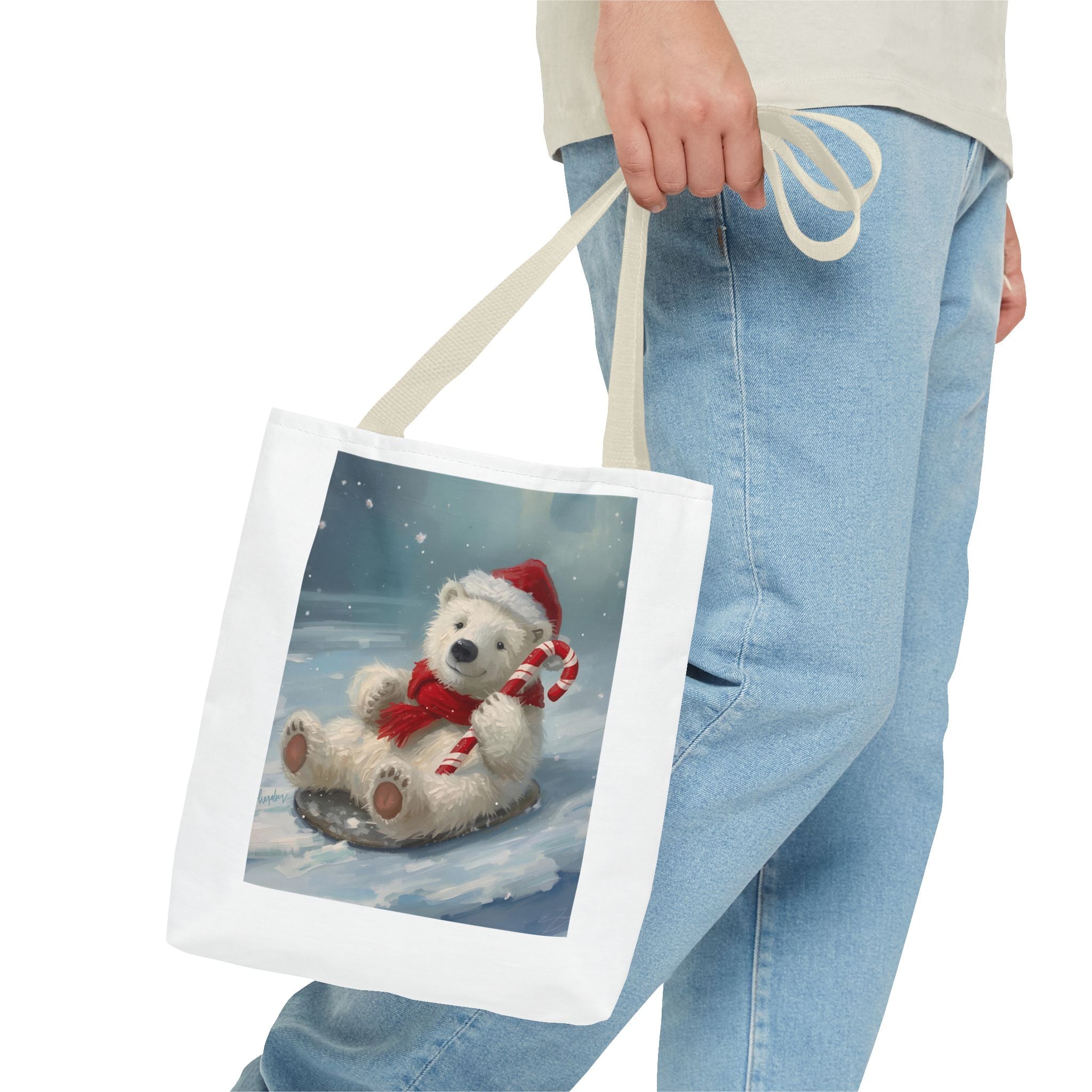 Cute Christmas Bear Tote Bag (AOP)