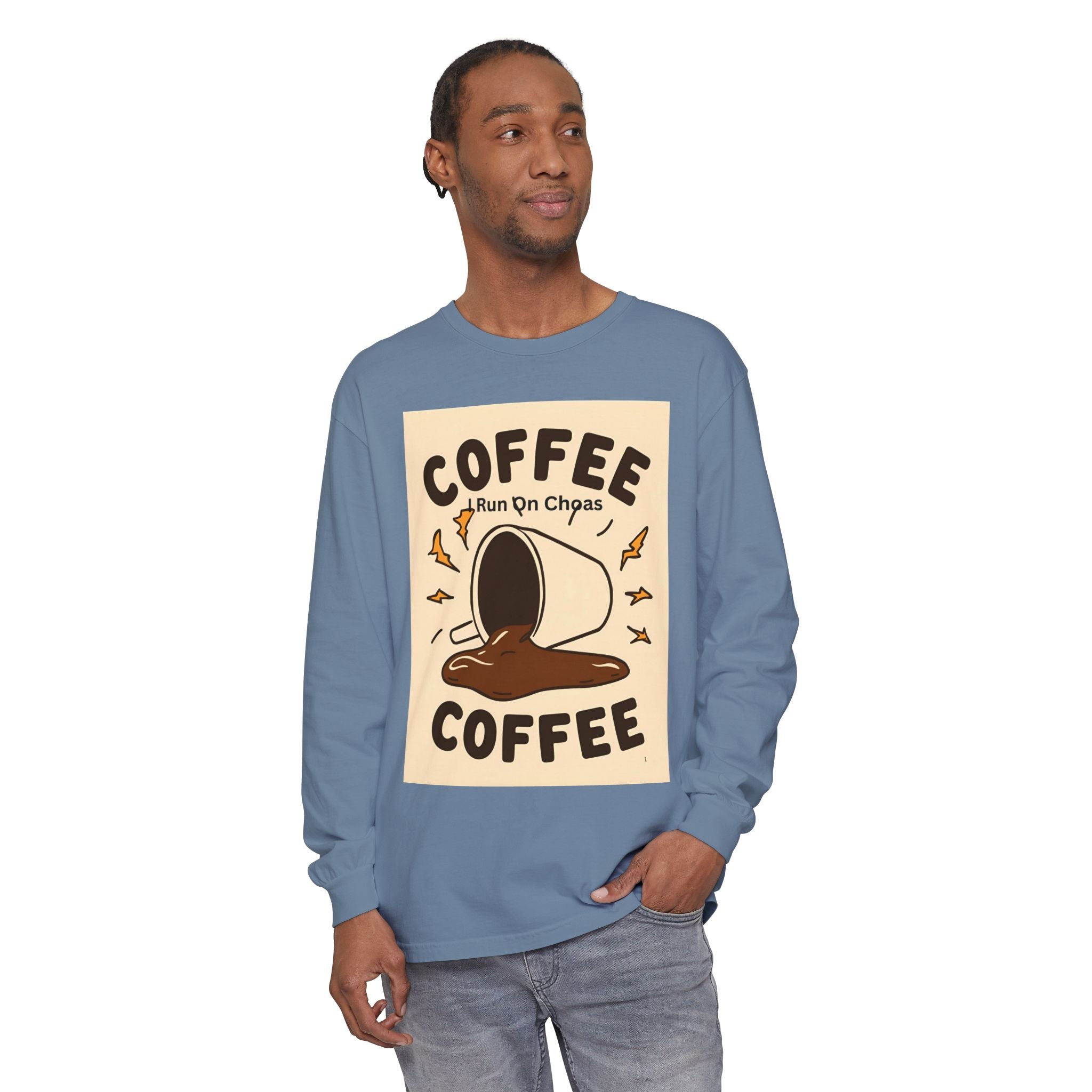 Coffee Coffee Unisex Garment-dyed Long Sleeve T-Shirt