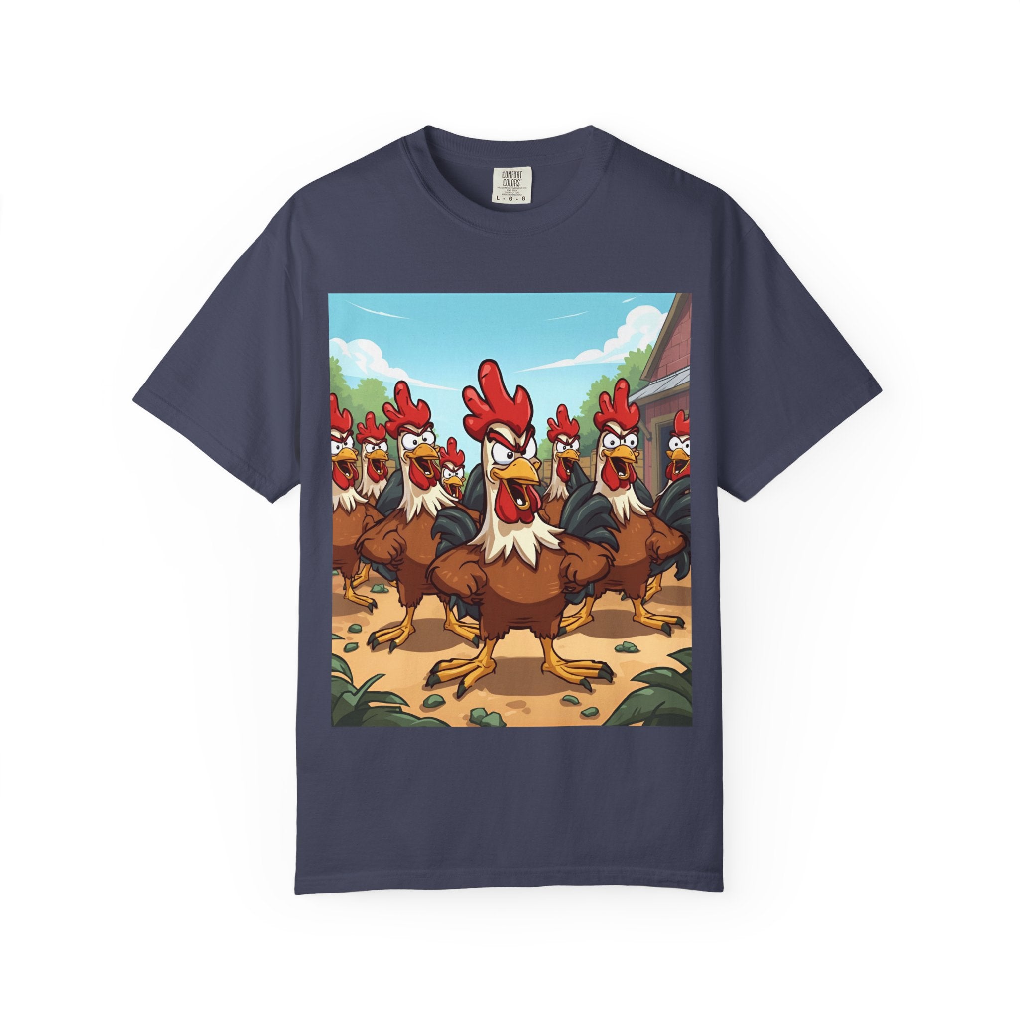 Funny Chicken Graphic Tee, Animated Rooster Shirt, Quirky Farm Animal Apparel, Gift for Chicken Lovers, Casual Wear for All