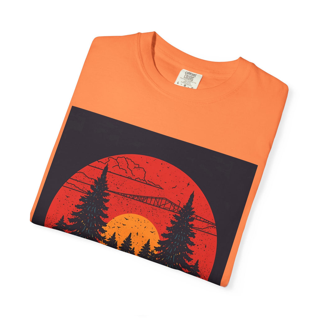 Sunset Forest Unisex Tee, Outdoor Adventure Shirt, Nature Lover Gift, Casual Stylish Top, Fall Fashion T-shirt
