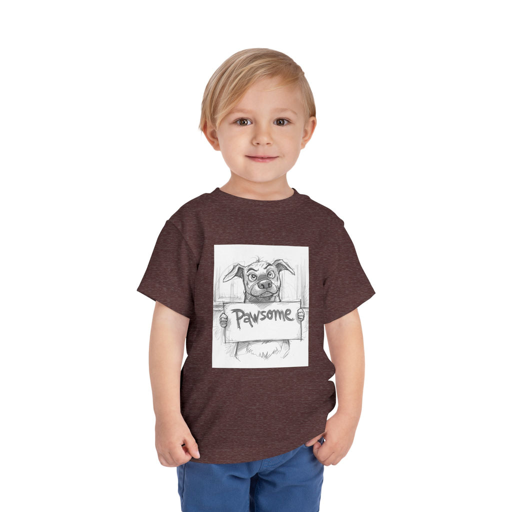 Pawsome Toddler Tee, Cute Dog Shirt for Kids, Pet Lover Gift, Playful Toddler Outfit, Birthday Gift, Animal Lover Apparel