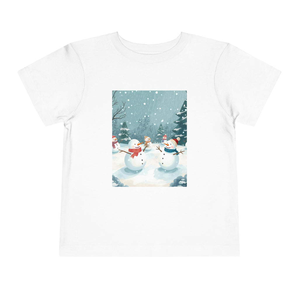 Festive Christmas Snowman Toddler Short Sleeve Tee