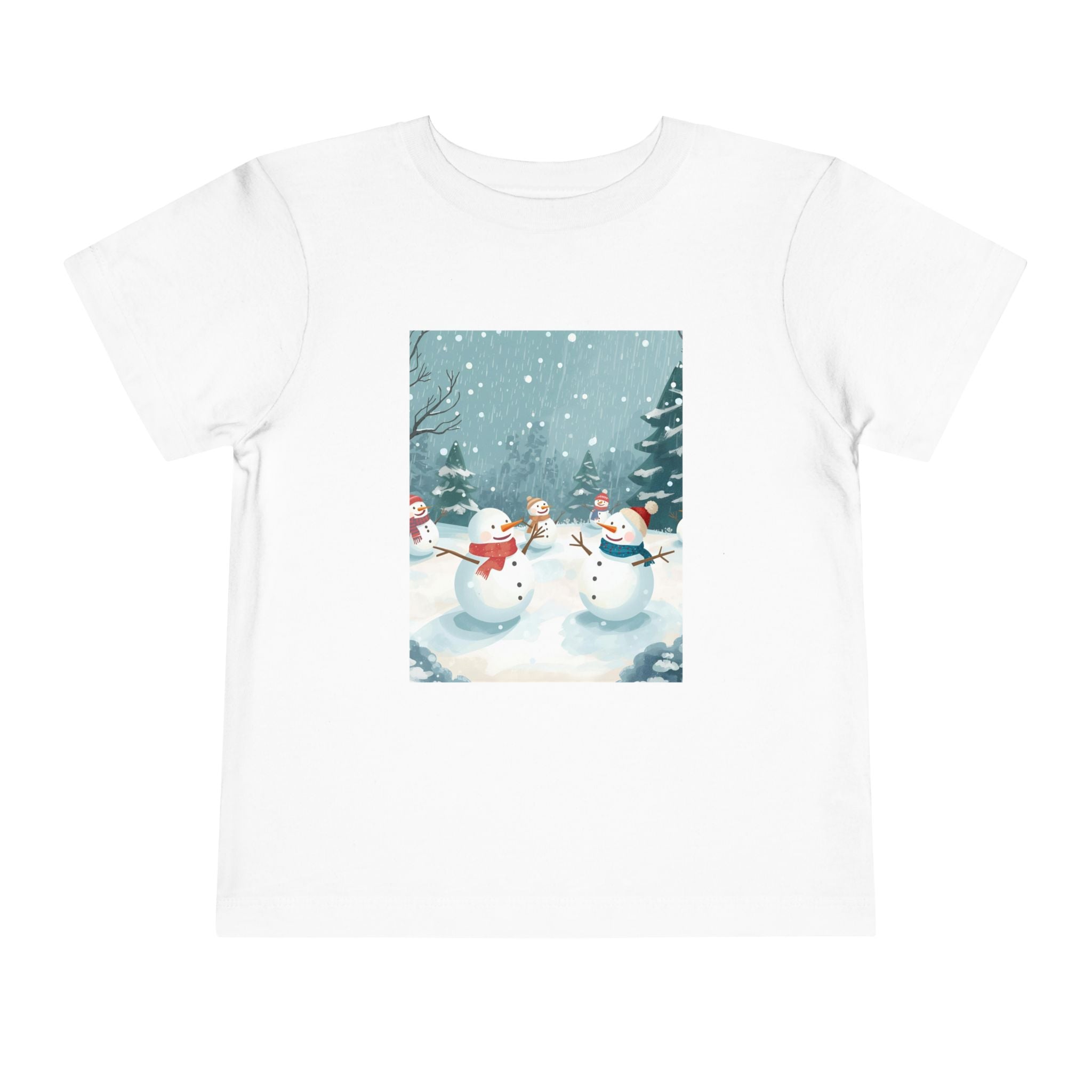 Festive Christmas Snowman Toddler Short Sleeve Tee