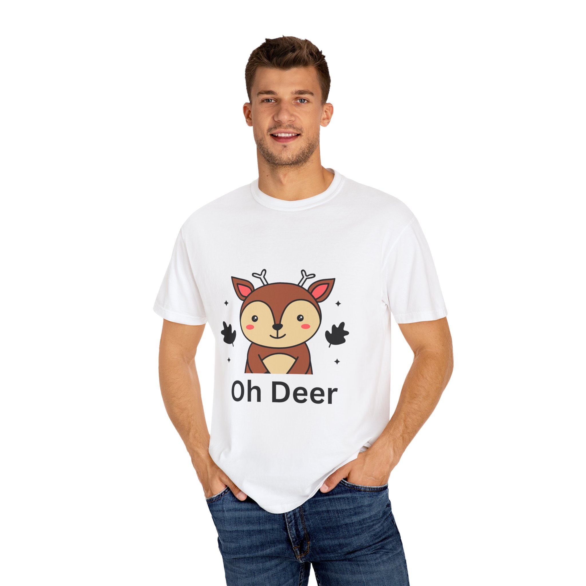 Cute 'Oh Deer' Unisex T-Shirt, Funny Animal Tee, Gift for Animal Lovers, Perfect for Birthdays and Holidays, Casual Wear