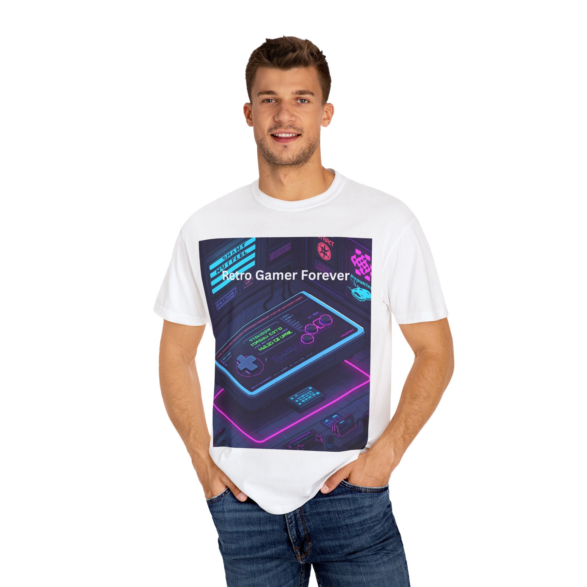 Retro Game Controller Unisex Garment-Dyed T-shirt