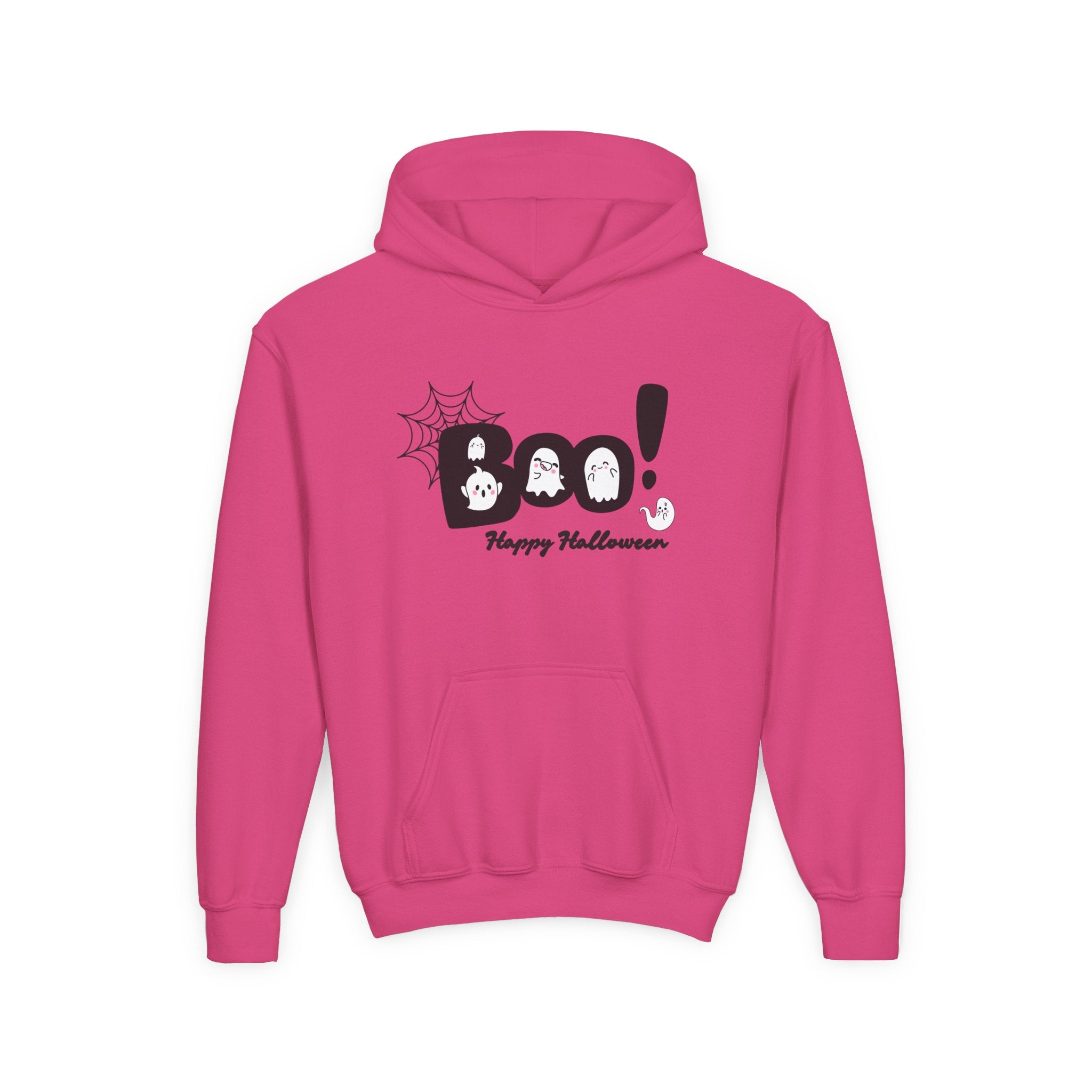 Halloween Boo! Youth Hoodie, Kids Sweatshirt, Fall Apparel, Spooky Costume, Trick or Treat Gift, October Celebration