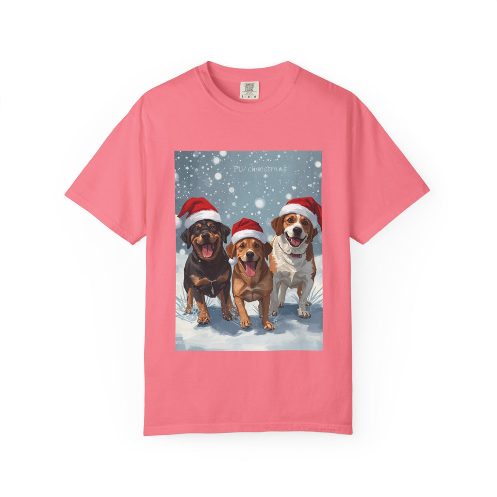 Cute Festive Dog Christmas T-Shirt, Unisex Holiday Tee, Cute Pet Lover Shirt, Christmas Apparel, Dog-Themed Gift, Winter Wear, Fun Family Outfit