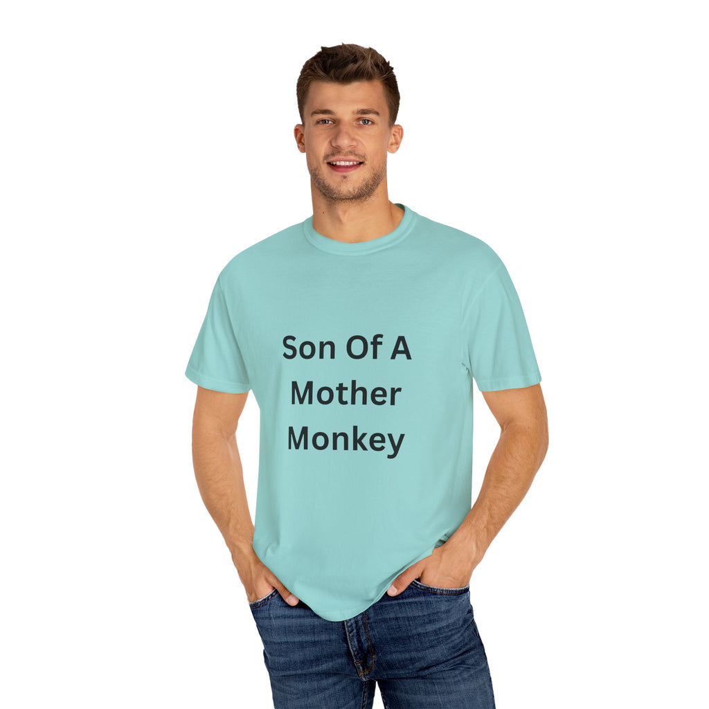 Unisex Humor T-shirt - "Son Of A Mother Monkey" - Funny Gift for Moms, Casual Wear, Birthday Gift, Eco-Friendly Tee, Unique Gift Idea