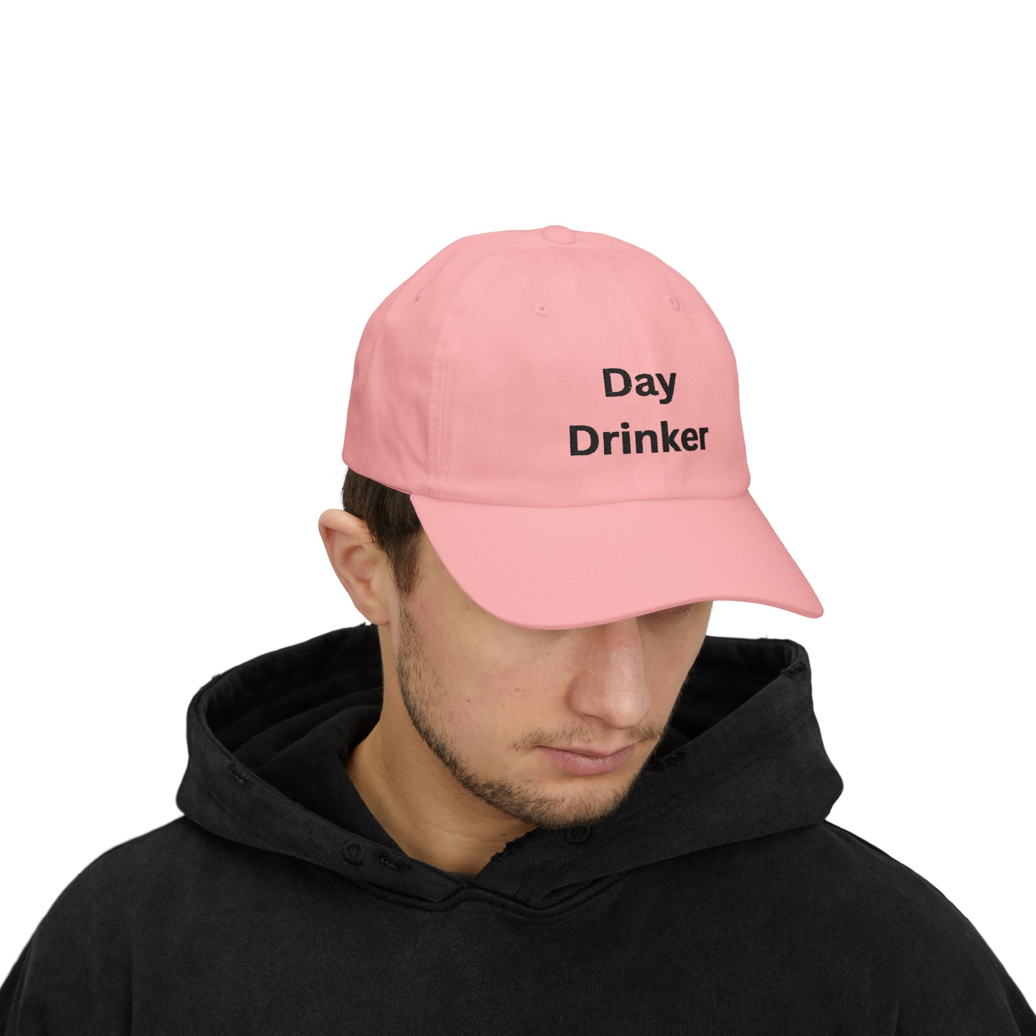White Dad Cap with 'Day Drinker' | Casual Hat for Dads, Summer Fun, Gifts for Father's Day, Relaxed Style