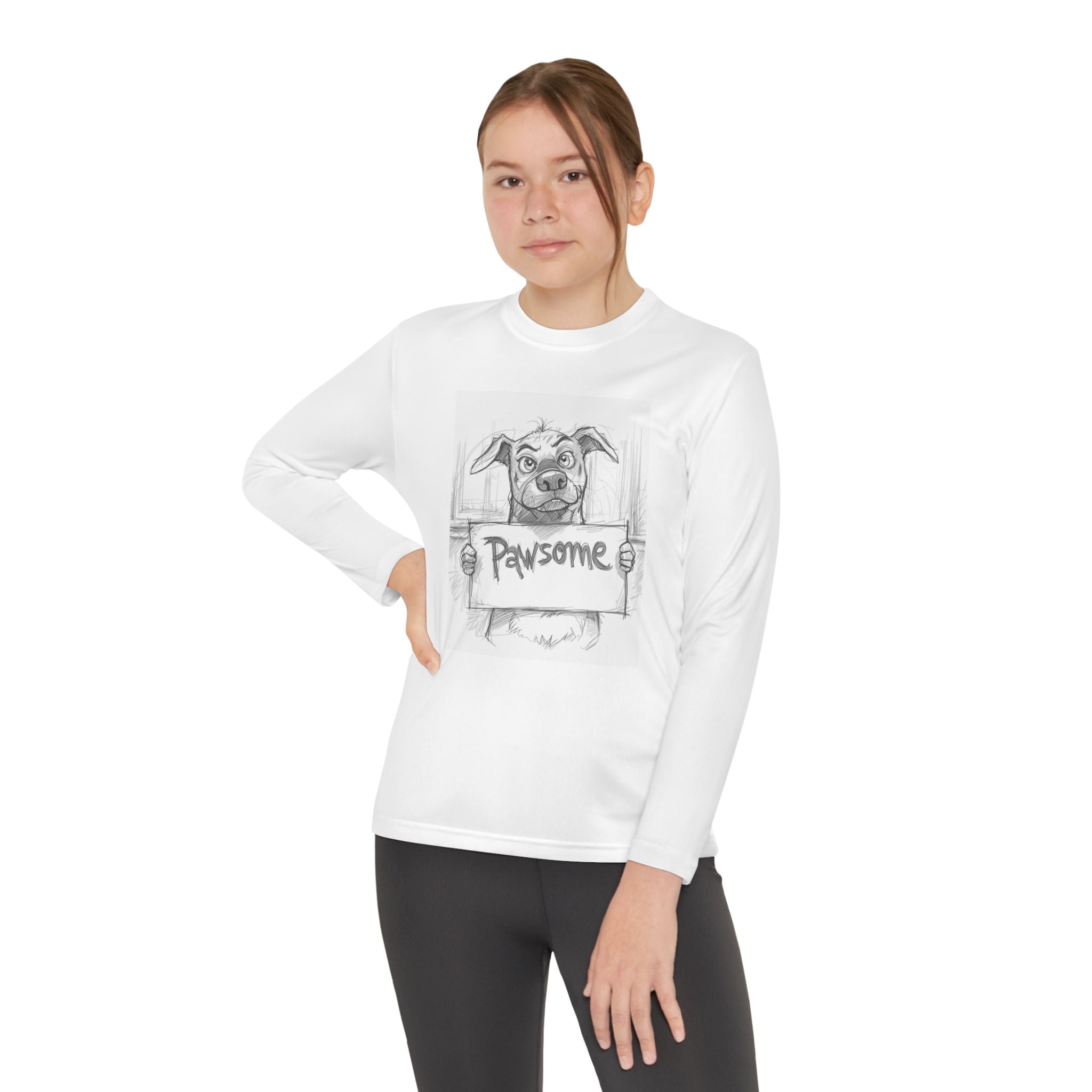 Pawsome Dog Youth Long Sleeve Competitor Tee