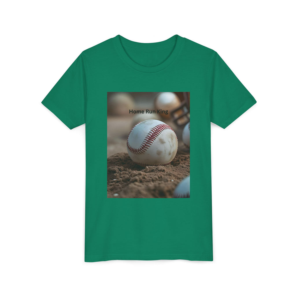 Home Run King Youth Tee, Baseball Shirt, Kids Sports Apparel, Gift for Young Athletes, Perfect for Birthdays, Sports Events, Team Spirit