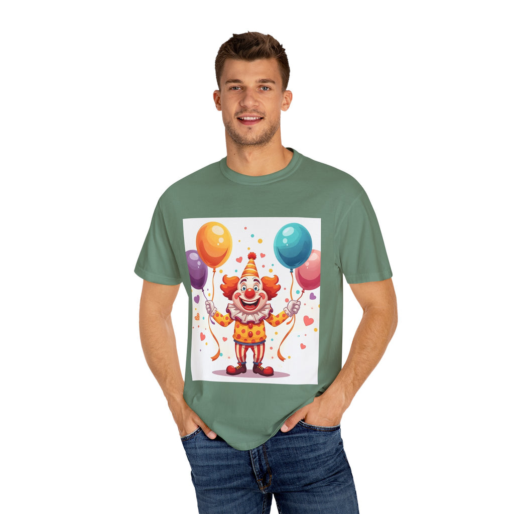 Colorful Clown Balloon T-Shirt, Fun Graphic Tee, Unisex party shirt, Circus themed apparel, Birthday gift for kids