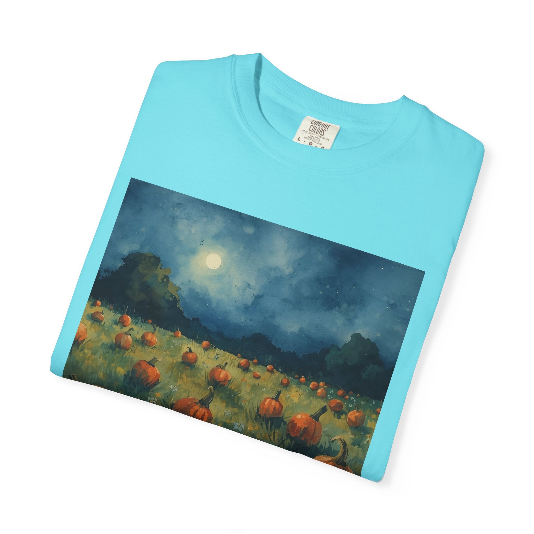 Pumpkin Patch Moonlit T-shirt | Fall Harvest Tee | Halloween Shirt | Unisex Autumn Apparel | Cozy Gift for Pumpkin Lovers