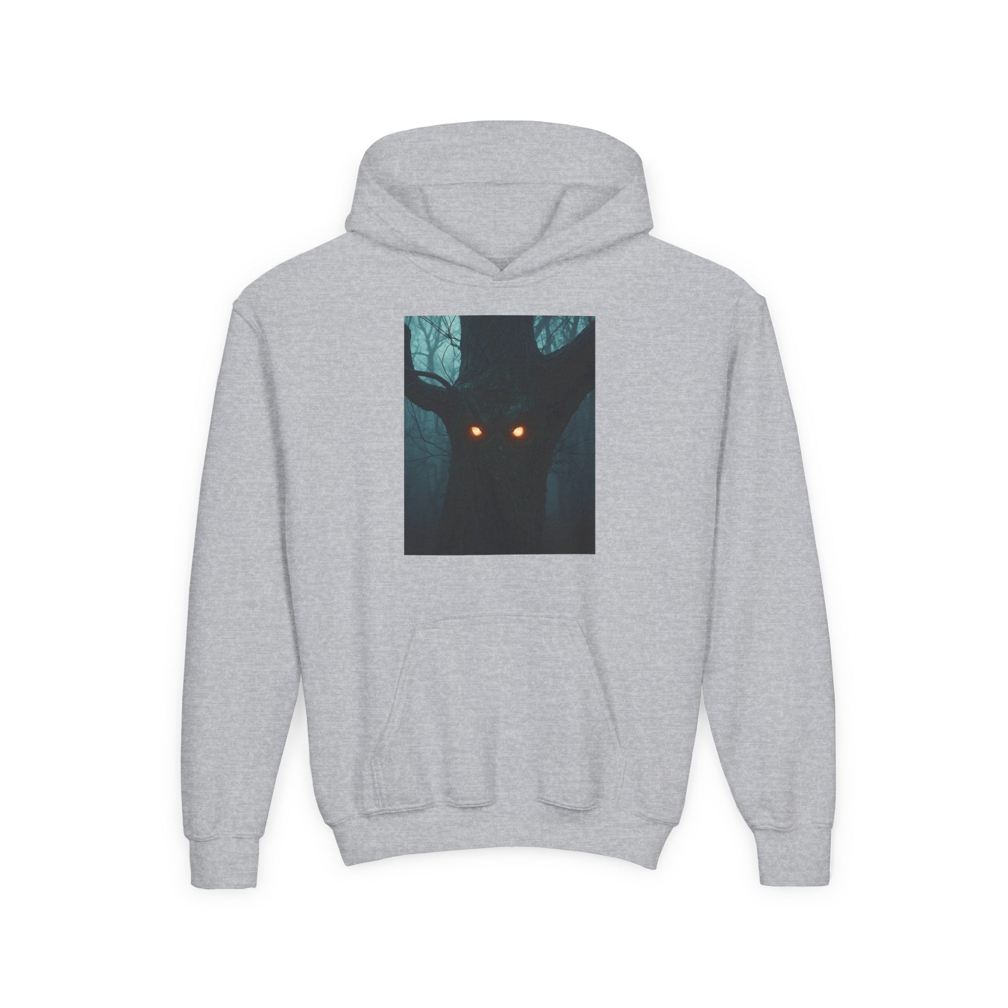 Spooky Forest Hoodie for Teens, Youth Sweatshirt for Halloween, Cozy Fall Layer, Gift for Nature Lovers, Scary Movie Night