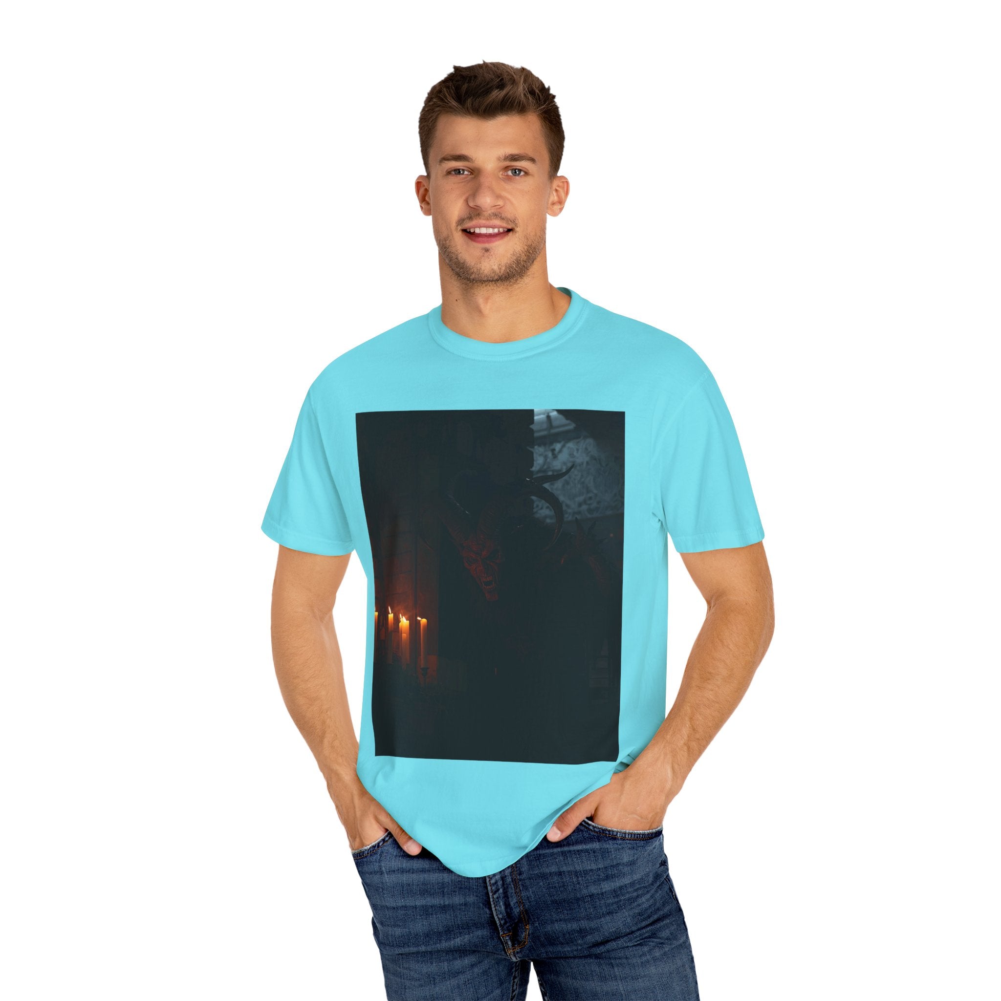 Spooky Halloween Pumpkin Shadow Unisex Garment-Dyed T-shirt