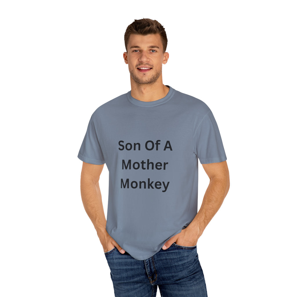 Unisex Humor T-shirt - "Son Of A Mother Monkey" - Funny Gift for Moms, Casual Wear, Birthday Gift, Eco-Friendly Tee, Unique Gift Idea