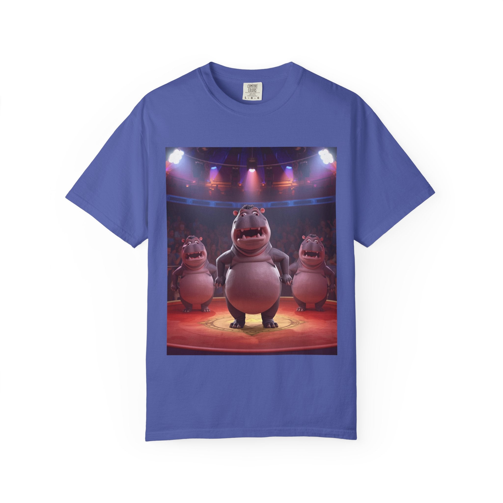 Fun Hippo Performance T-Shirt, Unisex Cotton Tee, Cartoon T-shirt, Gift for Kids, Animal Lover Shirt, Birthday Party Apparel