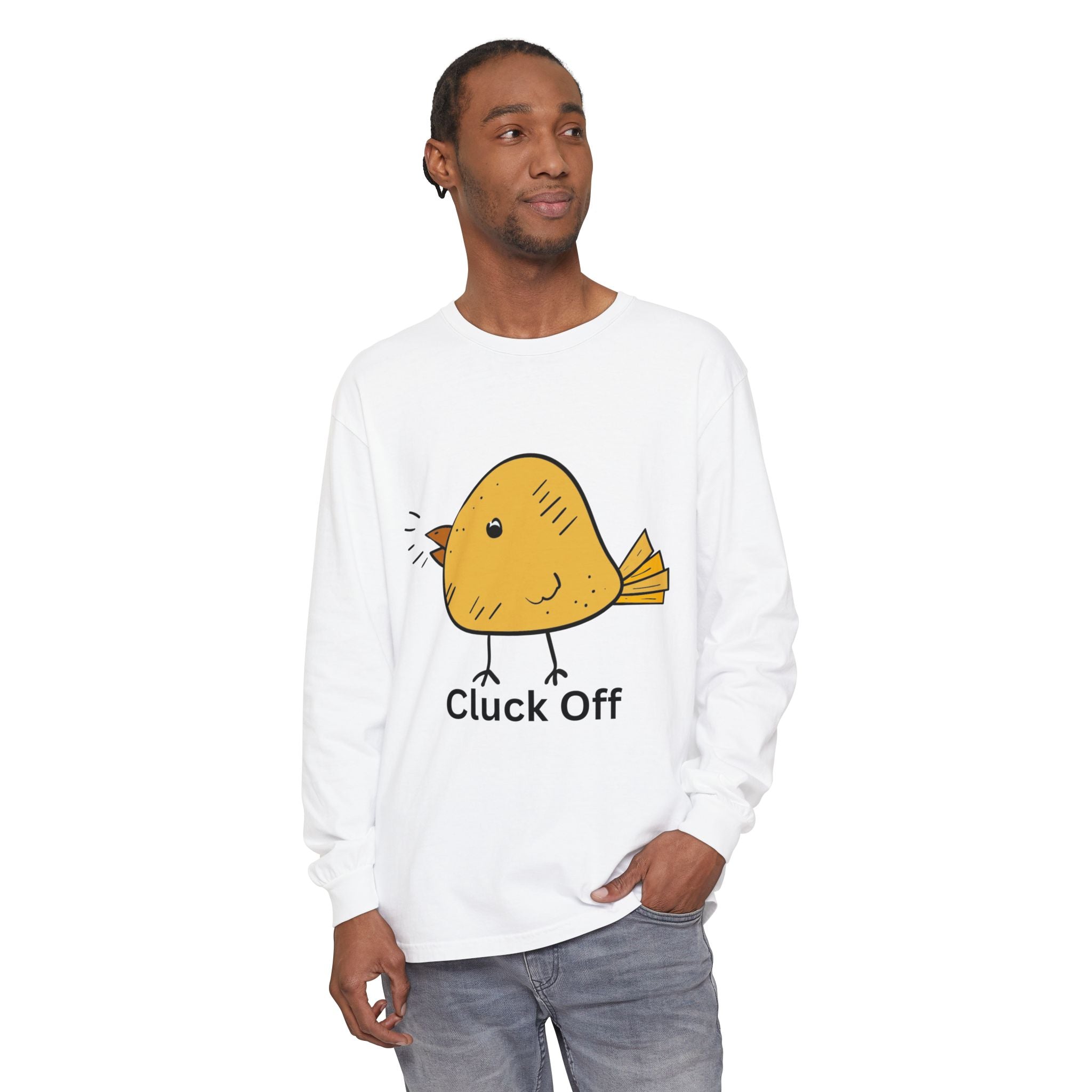 Cluck Off Unisex Garment-dyed Long Sleeve T-Shirt