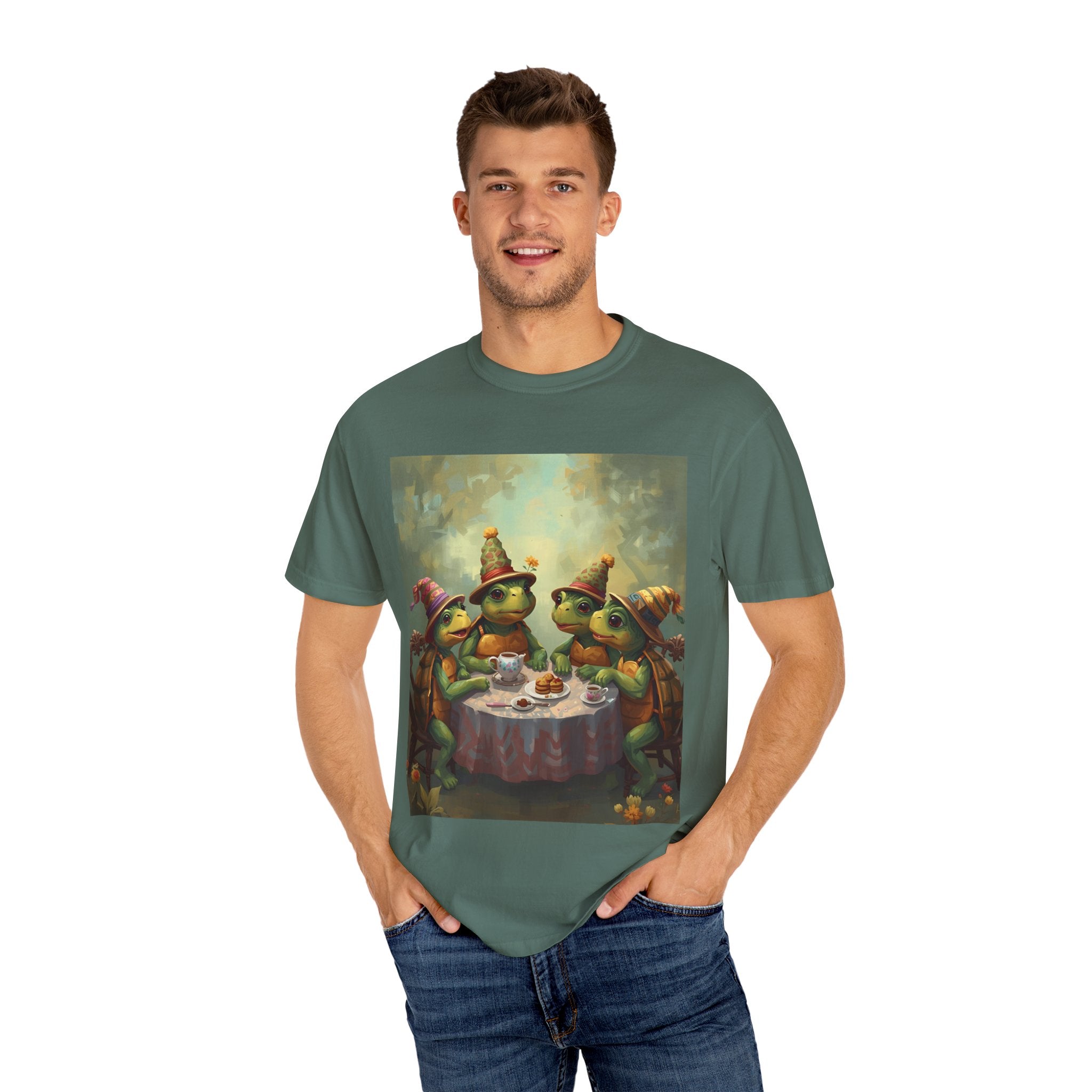 Whimsical Turtle Unisex Garment-Dyed T-shirt