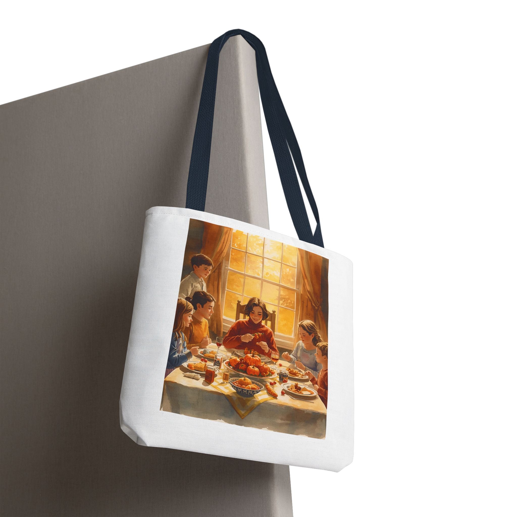 Artistic Family Dinner Tote Bag | Unique AOP Design for Gatherings, Picnics, Gifts, Home Decor, Everyday Use