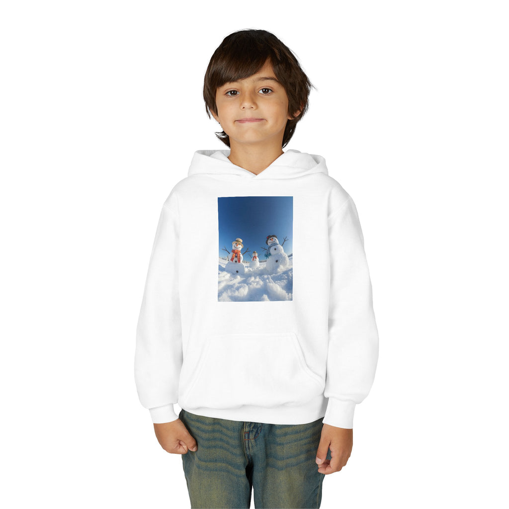 Festive Christmas Snowman Winter Magic Youth Hoodie with Snowman Design, Cozy Kids Sweatshirt, Holiday Gift, Winter Apparel, Cute Kids Clothing, Snow Lovers Hoodie