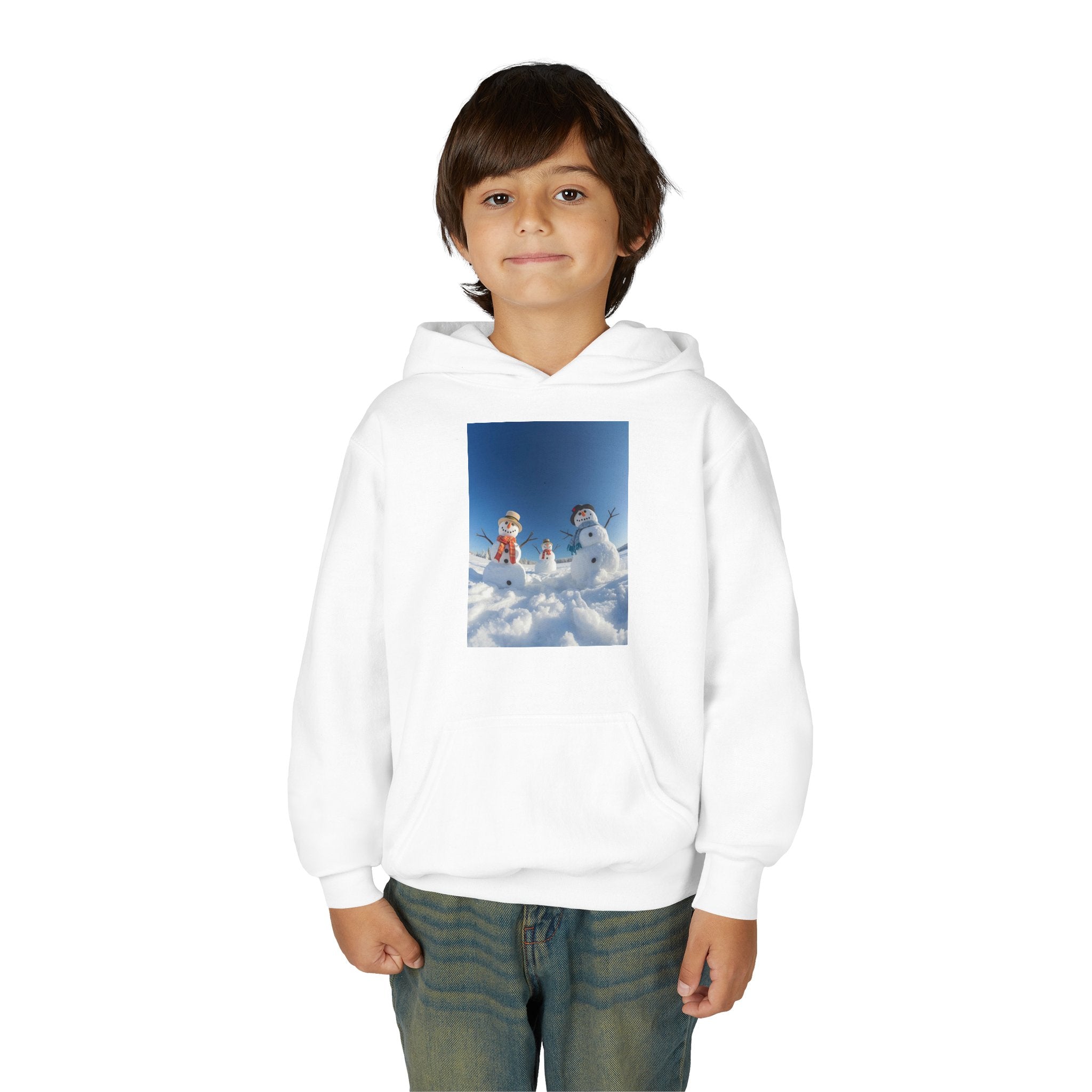 Festive Christmas Snowman Winter Magic Youth Hoodie with Snowman Design, Cozy Kids Sweatshirt, Holiday Gift, Winter Apparel, Cute Kids Clothing, Snow Lovers Hoodie