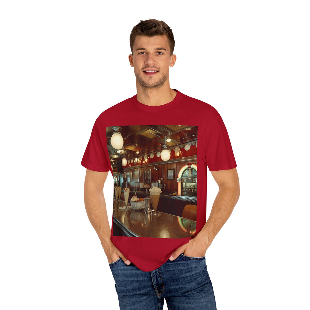 Cozy Vintage Café Vibe Unisex T-shirt, Casual Tee, Retro Style, Gift for Coffee Lovers, Summer Fashion, Everyday Wear