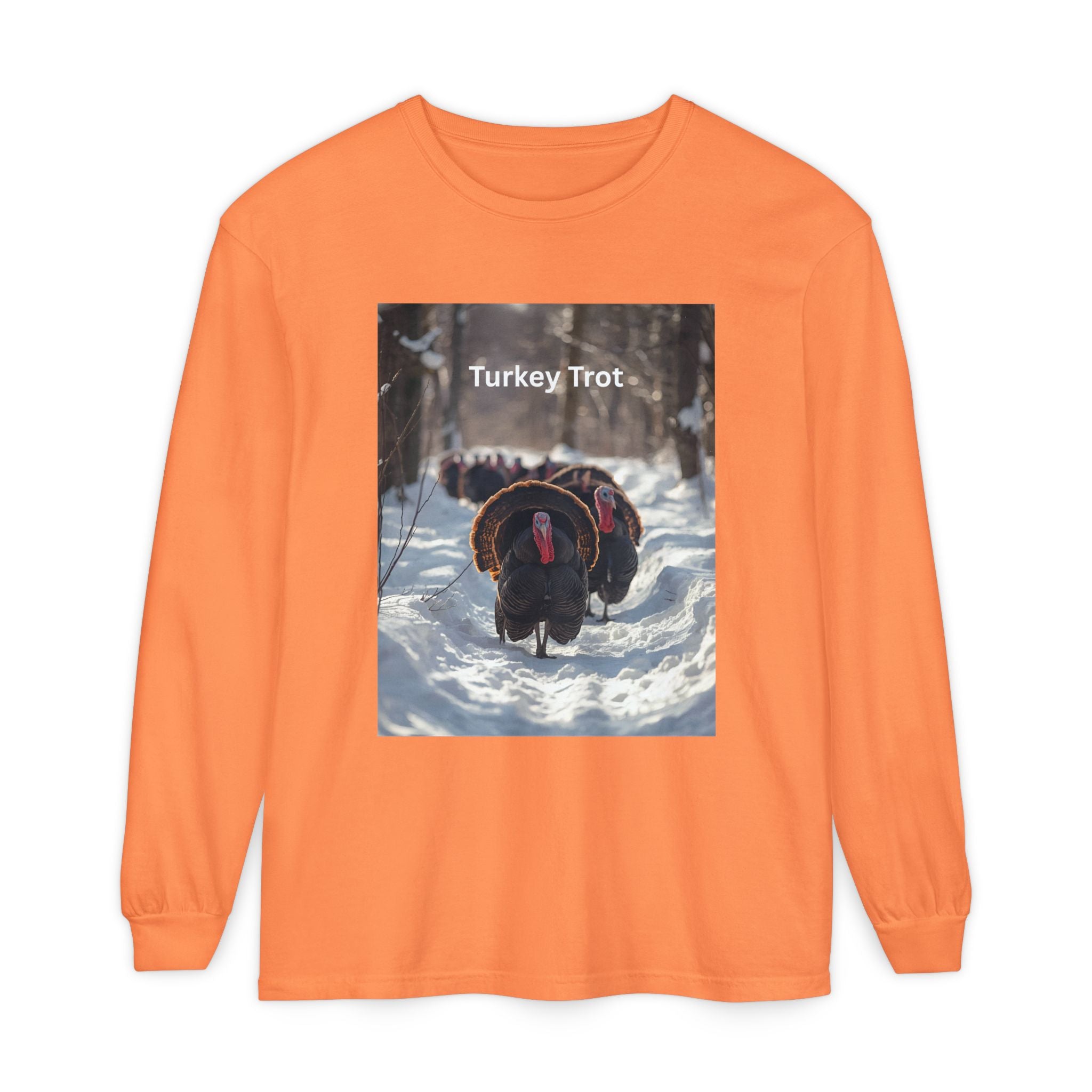 Turkey Trot Long Sleeve T-Shirt, Fall Festival Apparel, Thanksgiving Celebration Top, Unisex Holiday Shirt, Comfortable Everyday Wear
