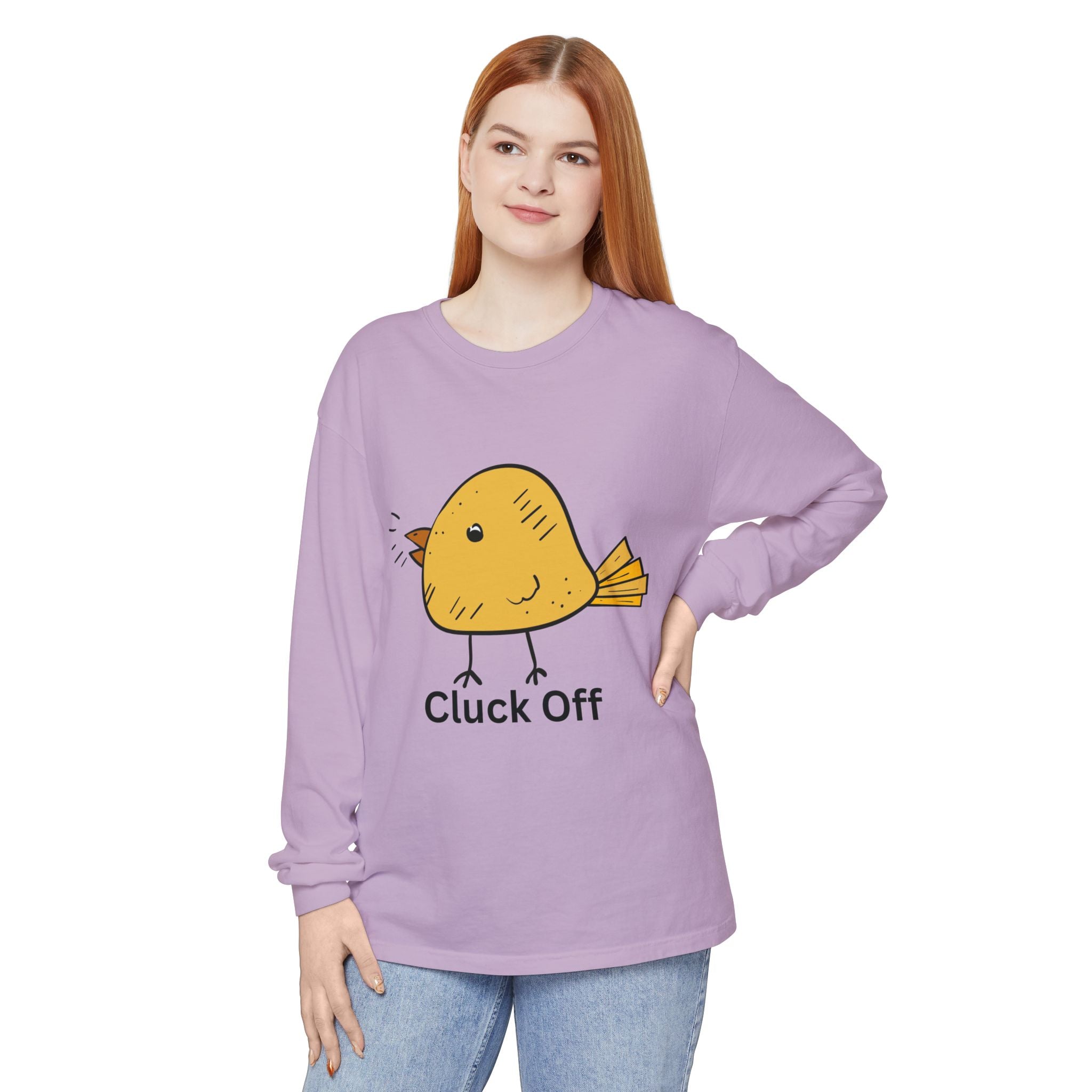 Cluck Off Unisex Garment-dyed Long Sleeve T-Shirt