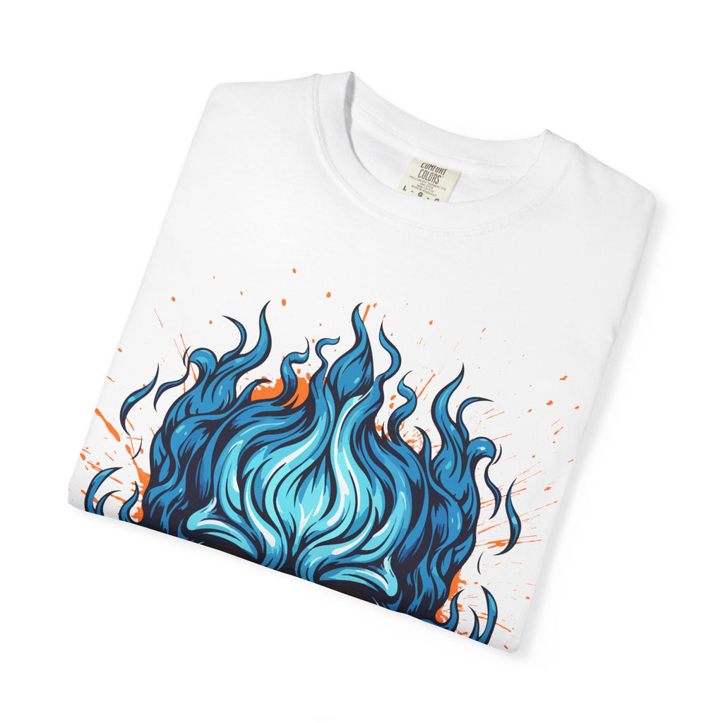 Flame Skull Graphic T-Shirt | Unisex Apparel for Rock Lovers, Halloween Costume, Edgy Style, Concert Fashion, Gift for Him/Her