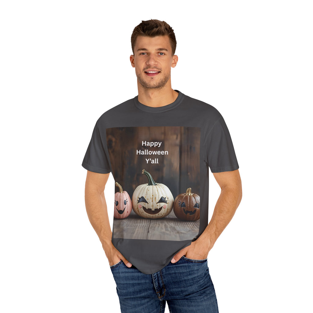 Happy Halloween Y'all T-shirt, Fall Pumpkin Tee, Unisex Halloween Apparel, Cute Halloween Gift, Autumn Wardrobe Essential