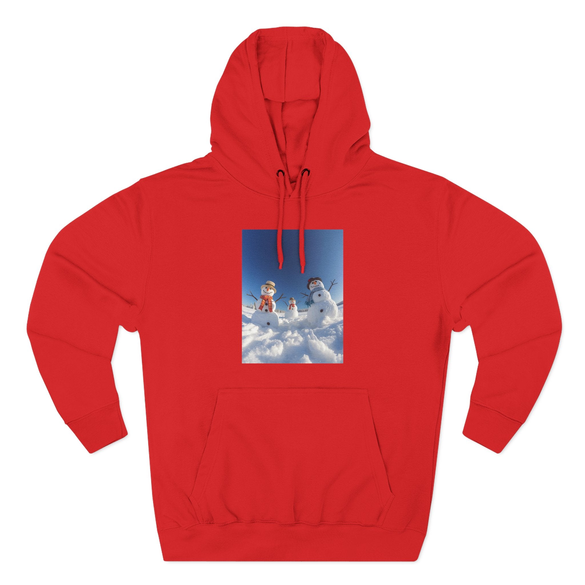 Cozy Fleece Hoodie with Fun Snowmen Design, Winter Wear, Gift for Christmas, Birthday Present, Casual Outfit, Hoodie for Snow Lovers