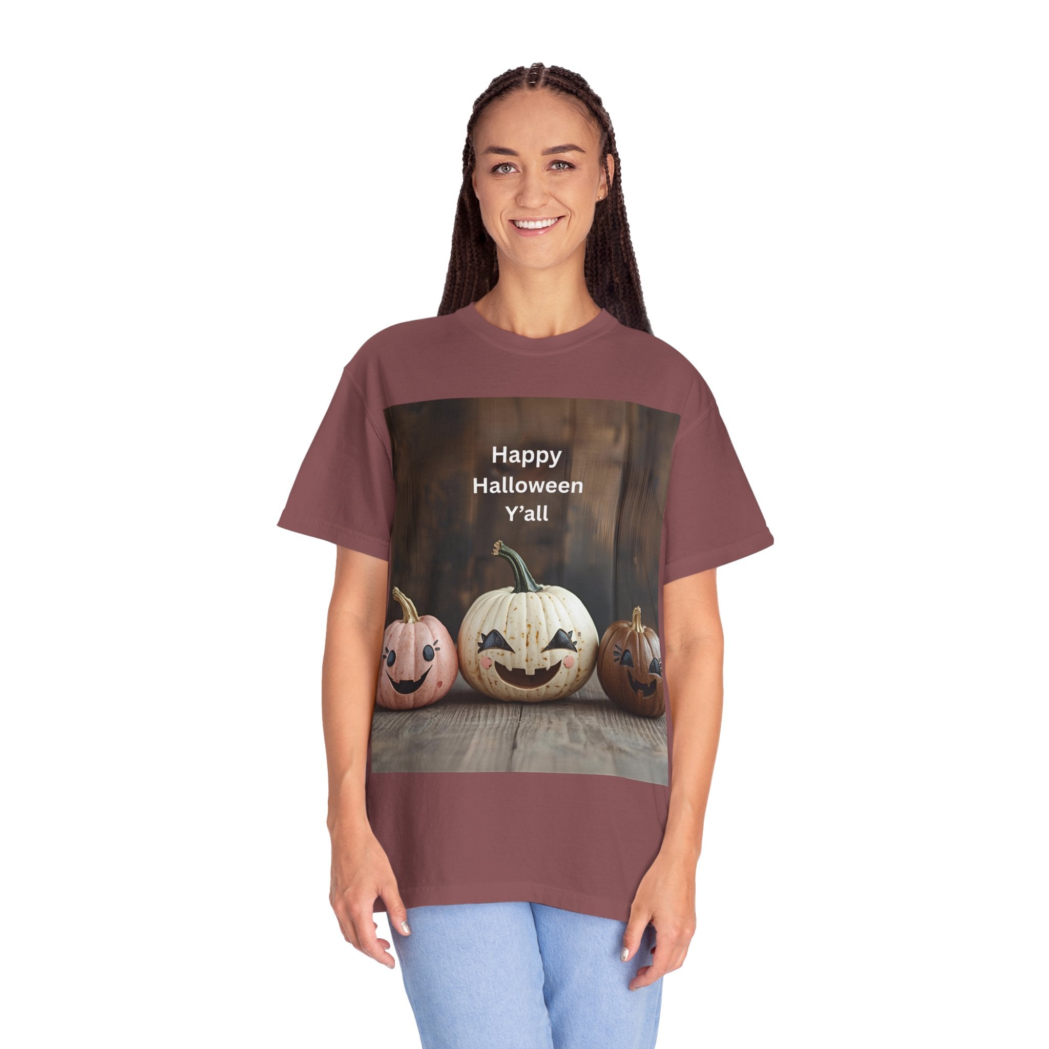 Happy Halloween Y'all T-shirt, Fall Pumpkin Tee, Unisex Halloween Apparel, Cute Halloween Gift, Autumn Wardrobe Essential