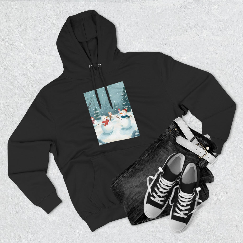 Cozy Snowman Hoodie, Winter Apparel, Holiday Gift, Christmas, Fleece Hoodie, Seasonal Style, Cold Weather Wear