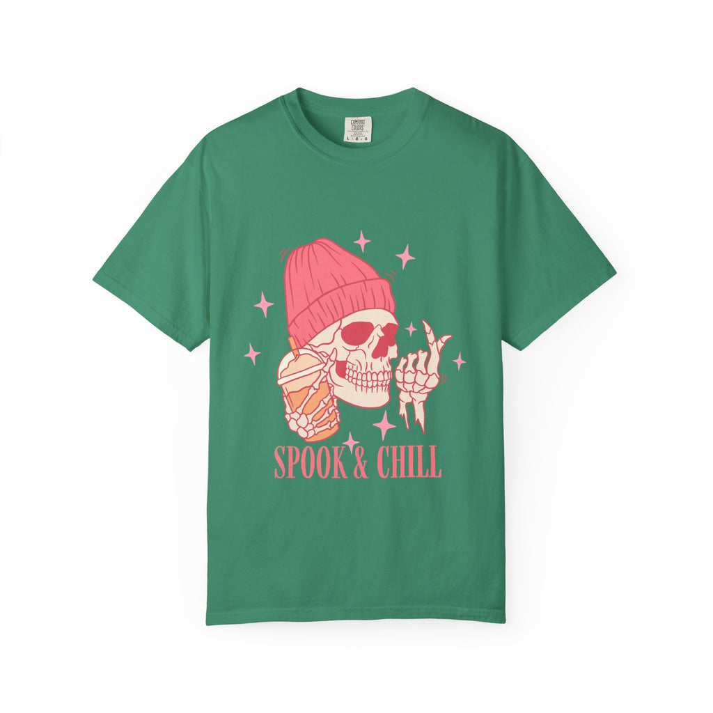 Spook & Chill T-Shirt, Fun Graphic Tee for Halloween, Unisex Casual Wear, Gifts for Ghost Lovers, Trendy Fall Apparel