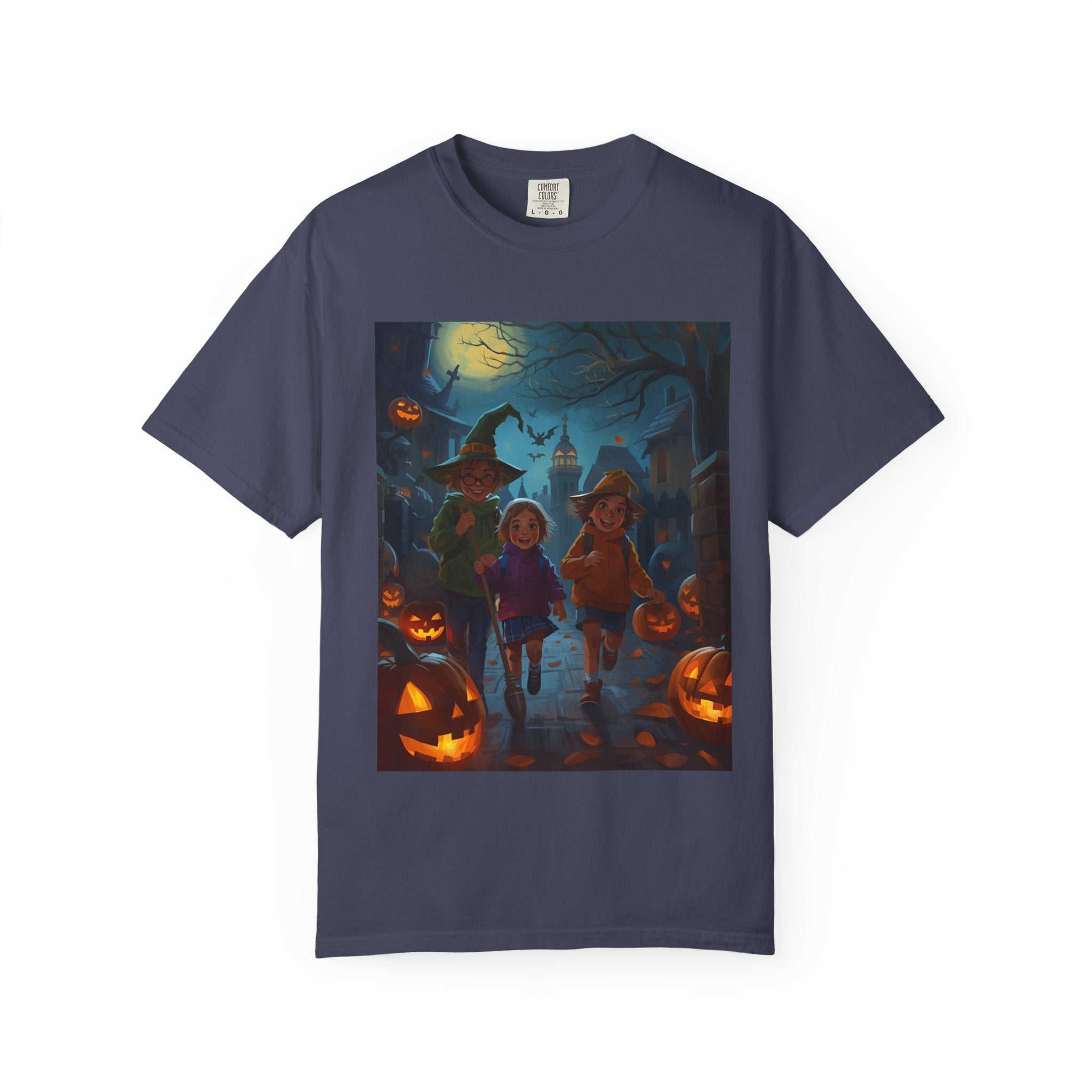 Halloween Kids T-Shirt, Spooky Season Shirt, Unisex Garment-Dyed Tee, Witch Costume Top, October Fest Apparel, Trick or Treat Shirt
