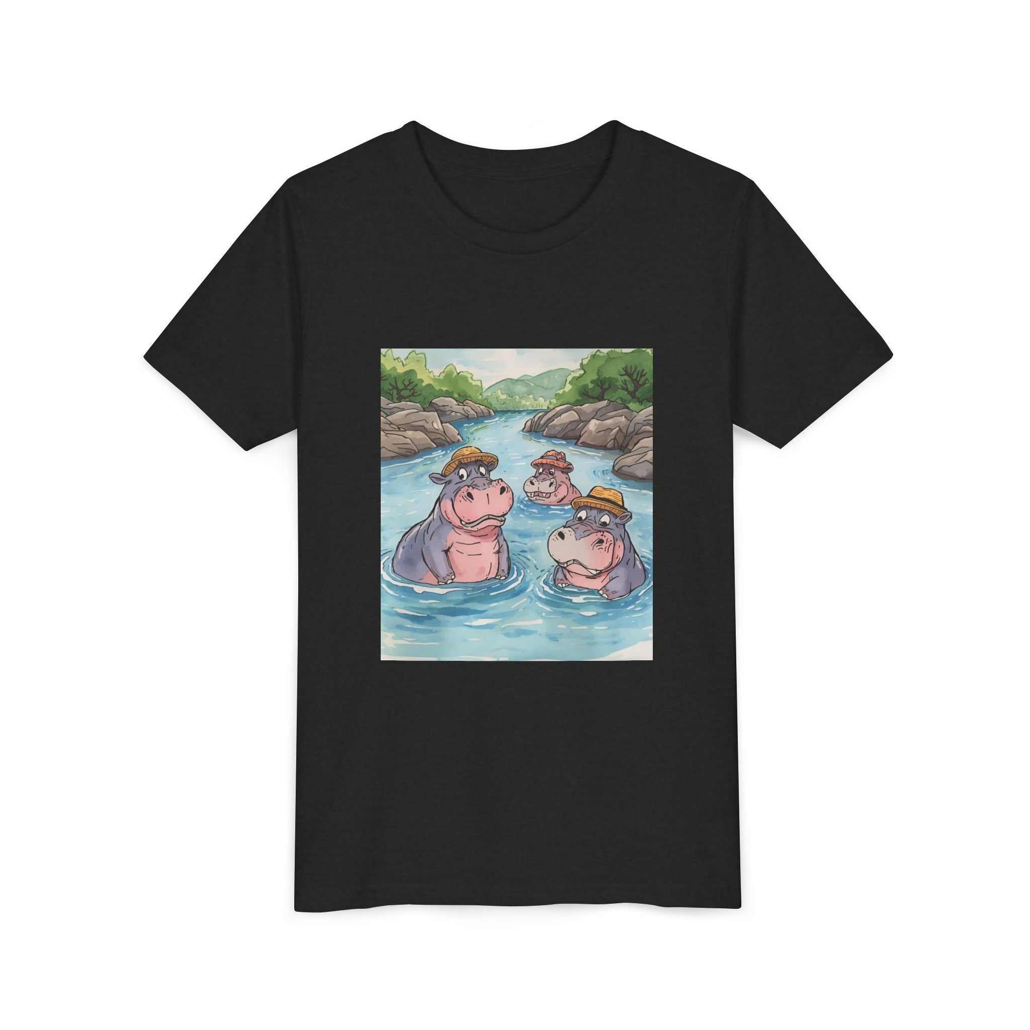 Hippo Cute Youth Short Sleeve Tee