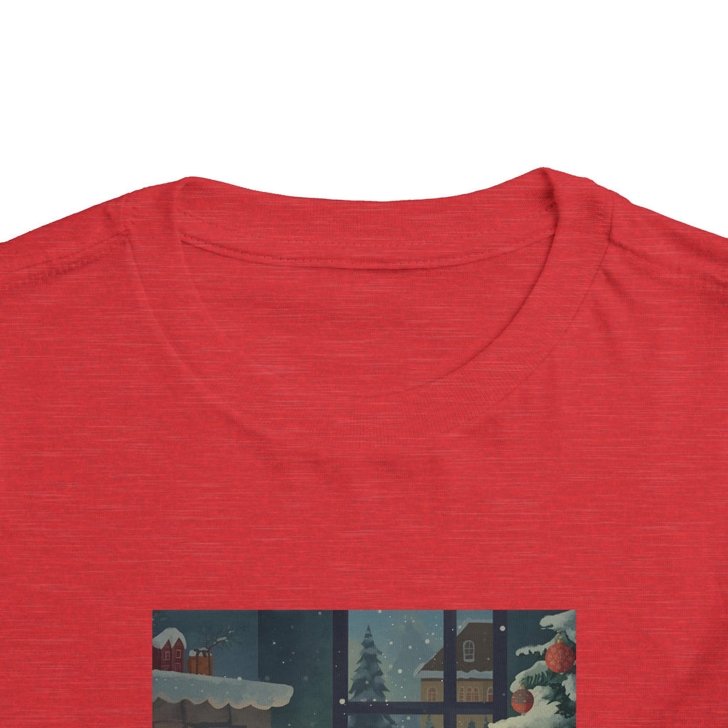 Cute Cat Christmas Festive Toddler Short Sleeve Tee