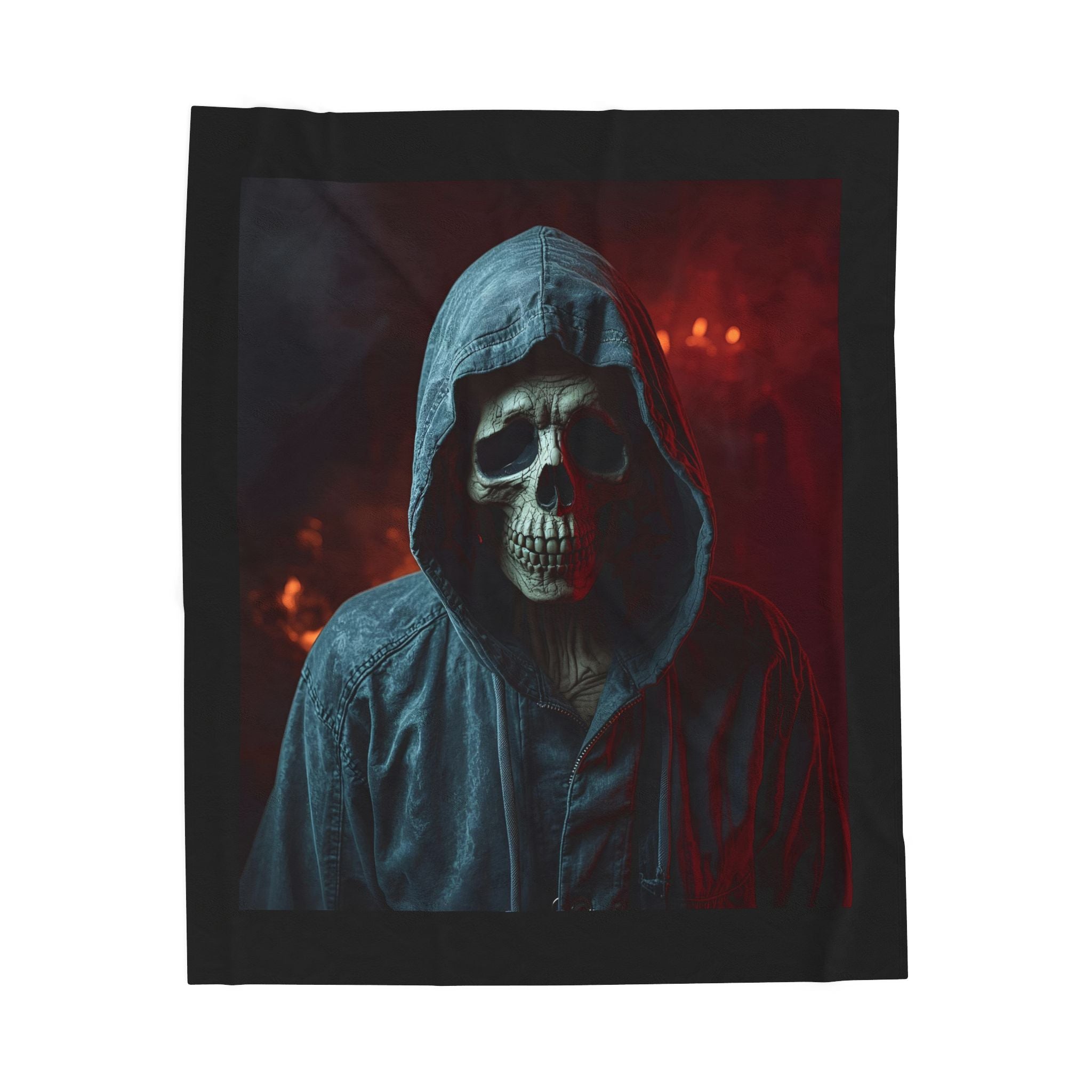 Gothic Skull Velveteen Blanket | Cozy Plush Throw for Halloween, Spooky Decor, Movie Nights, Gift Ideas, Home Comfort