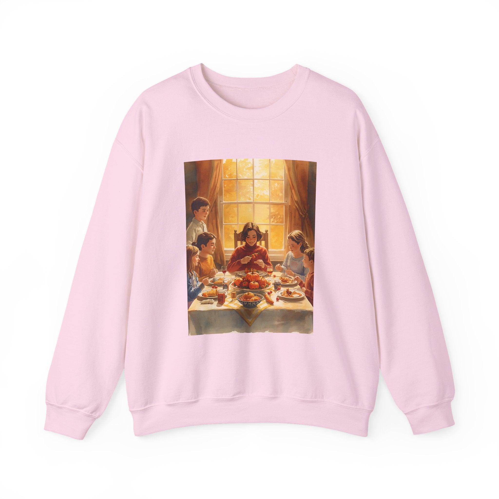 Cozy Family Dinner Crewneck Sweatshirt | Warm Winter Apparel, Casual Layering, Gift for Holidays, Family Gatherings, Nostalgic Artwork