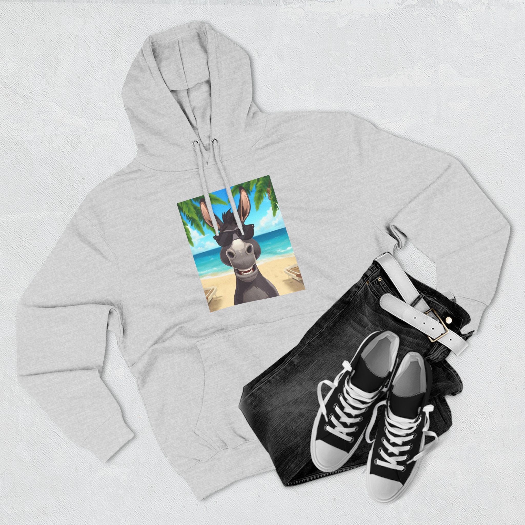 Donkey Beach Vibe Three-Panel Fleece Hoodie