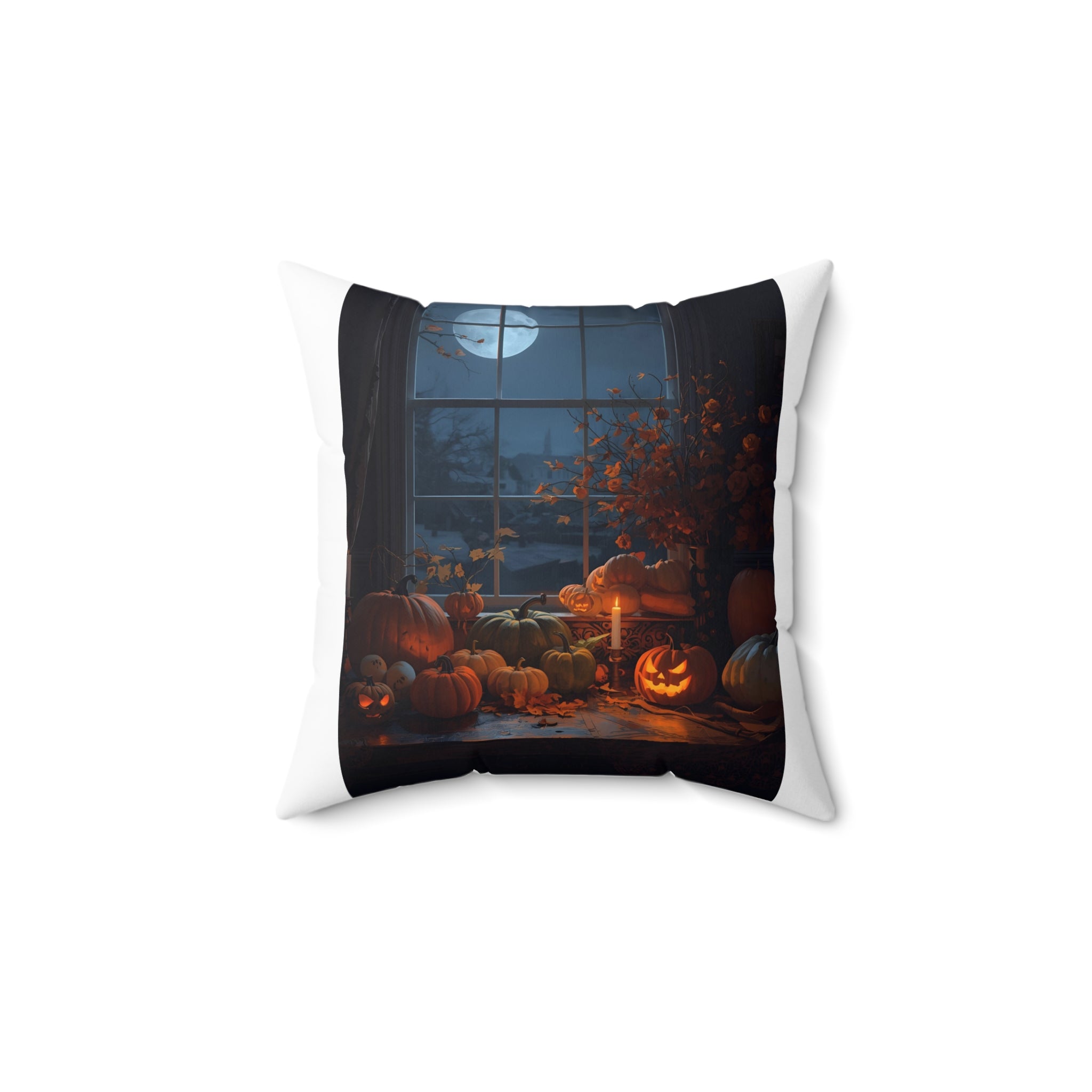 Cozy Fall Pillow | Spooky Autumn Decor, Halloween Cushion, Pumpkin Throw Pillow, Fall Home Accent, Harvest Decoration