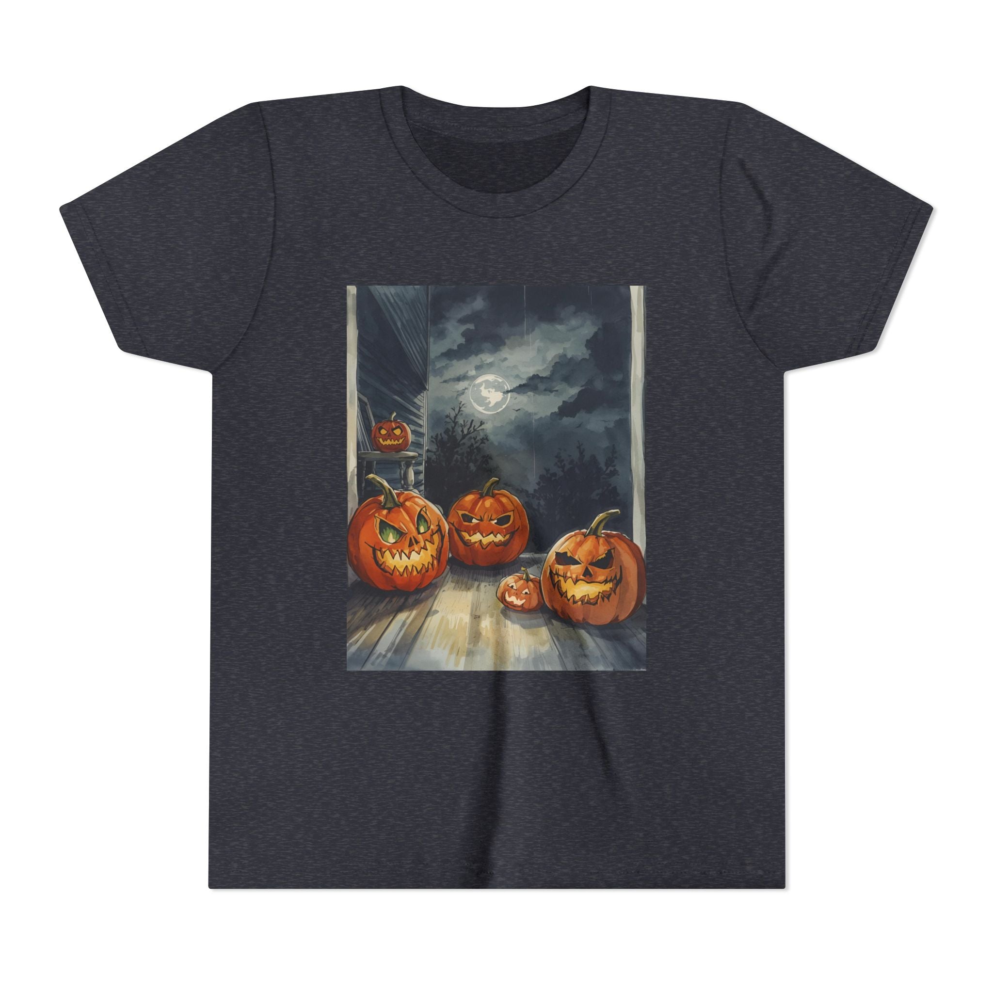 Halloween Pumpkin Scary Youth Short Sleeve Tee