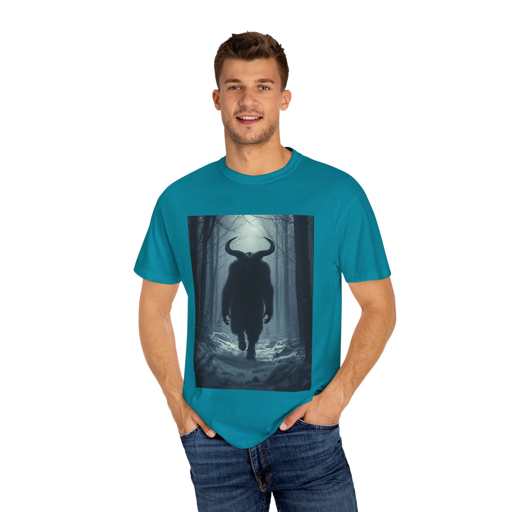 Spooky Forest Creature T-Shirt | Unisex Garment-Dyed Tee | Nature Lover Apparel, Graphic Tee, Gift for Him, Outdoor Adventure Wear