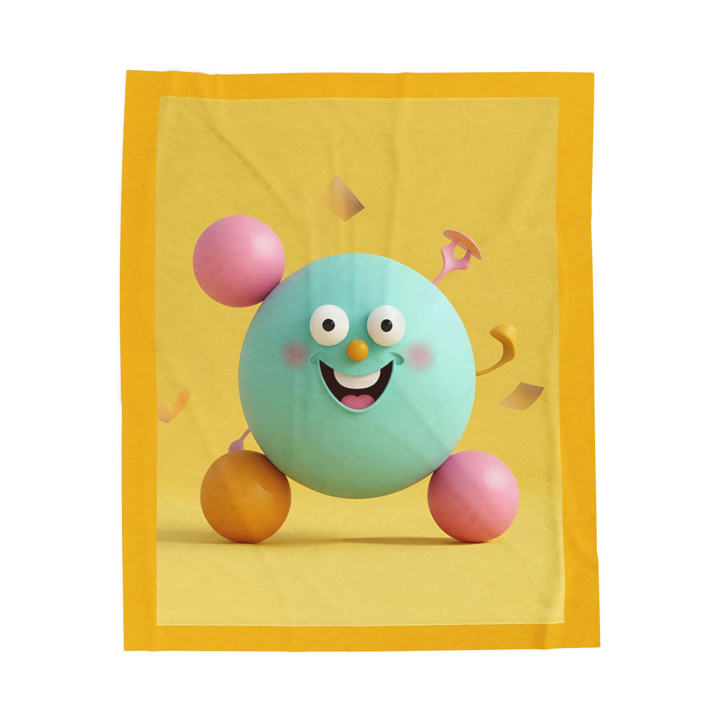 Cute Ball Funny Face Velveteen Plush Blanket