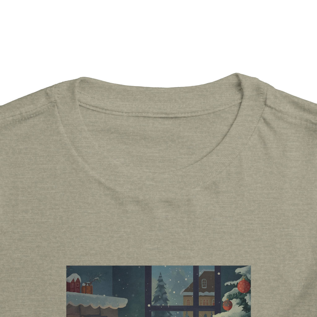 Cute Cat Christmas Festive Toddler Short Sleeve Tee