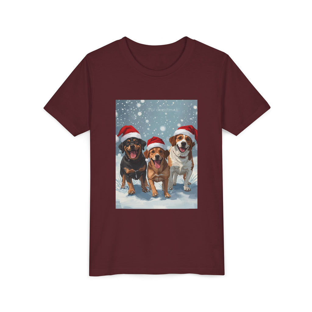 Cute Christmas Dogs Youth Short Sleeve Tee